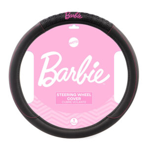 BARBIE CUBRE VOLANTE 38CM NEGRO C/COSTURA ROSA Y LOGO "BARBIE"