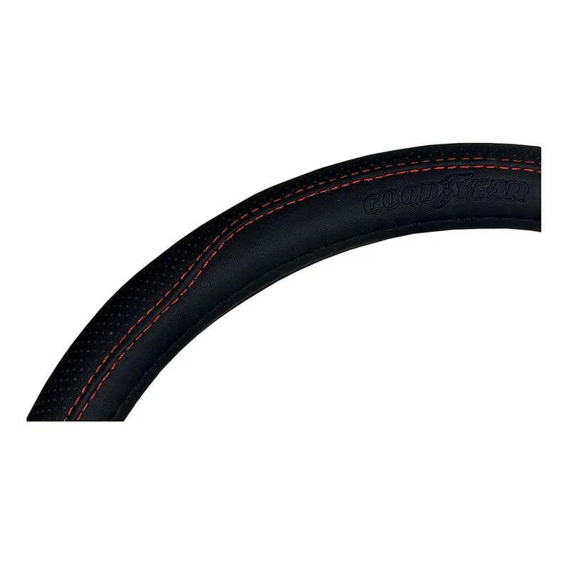 GOODYEAR CUBRE VOLANTE 38CM NEGRO C/COSTURA HILO "ROJO" - Imagen 2