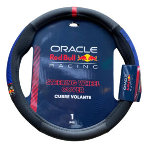 REDBULL CUBRE VOLANTE 38CM NEGRO C/APLIQUE AZUL Y TIRA ROJA