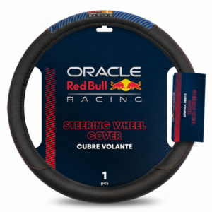 REDBULL CUBRE VOLANTE 38CM NEGRO C/APLIQUE AZUL COSTURA AZUL