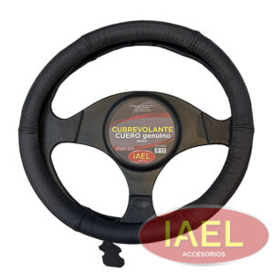 IAEL CUBRE VOLANTE 38CM 100% CUERO TODO NEGRO