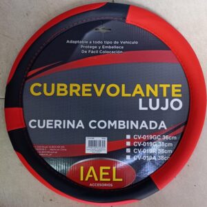 IAEL CUBRE VOLANTE 38CM LUJO ROJO/NEGRO