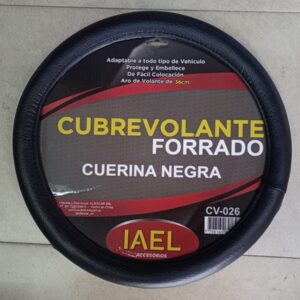 IAEL CUBRE VOLANTE 36CM TODO NEGRO LISO