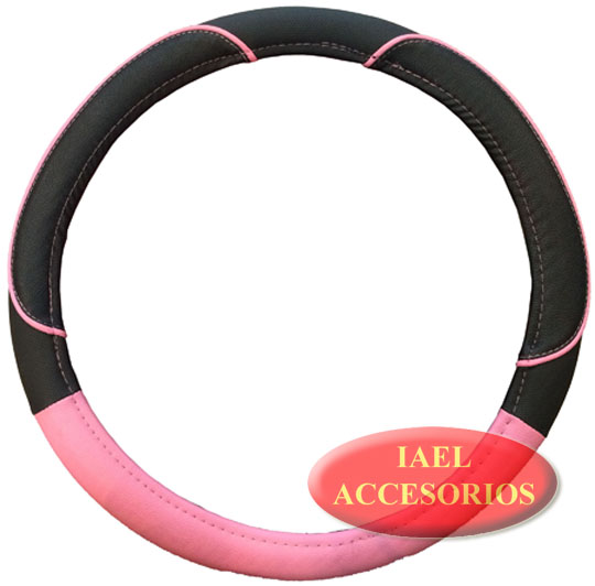 IAEL CUBRE VOLANTE 38CM MILO NEGRO C/ROSA