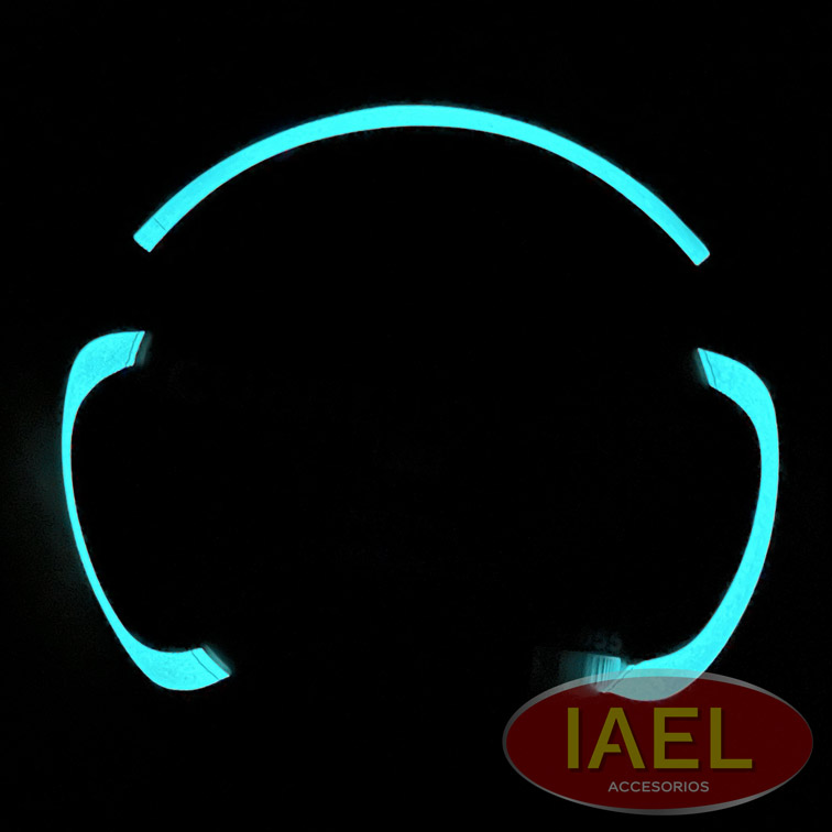 IAEL CUBRE VOLANTE 38CM NEGRO CON APLIQUE FLUOR AZUL - Imagen 2