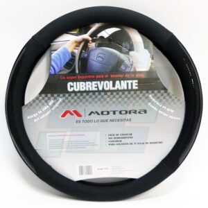 MOTORA CUBRE VOLANTE 38CM REFLECTIVO + CARBONO NEGRO