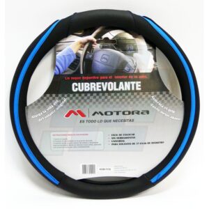 MOTORA CUBRE VOLANTE 38CM NEGRO C/FILETE AZUL FRANCIA