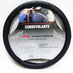 MOTORA CUBRE VOLANTE 38CM TODO NEGRO C/COSTURA=CV-028