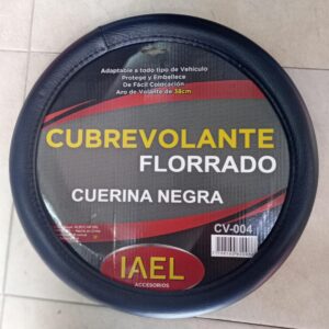 IAEL CUBRE VOLANTE 38CM TODO NEGRO LISO
