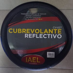IAEL CUBRE VOLANTE 38CM NEGRO C/REFLECTIVO "AZUL"