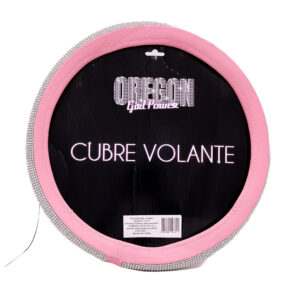OREGON CUBRE VOLANTE 38CM CUERINA ROSA C/DIAMANTE PLATA