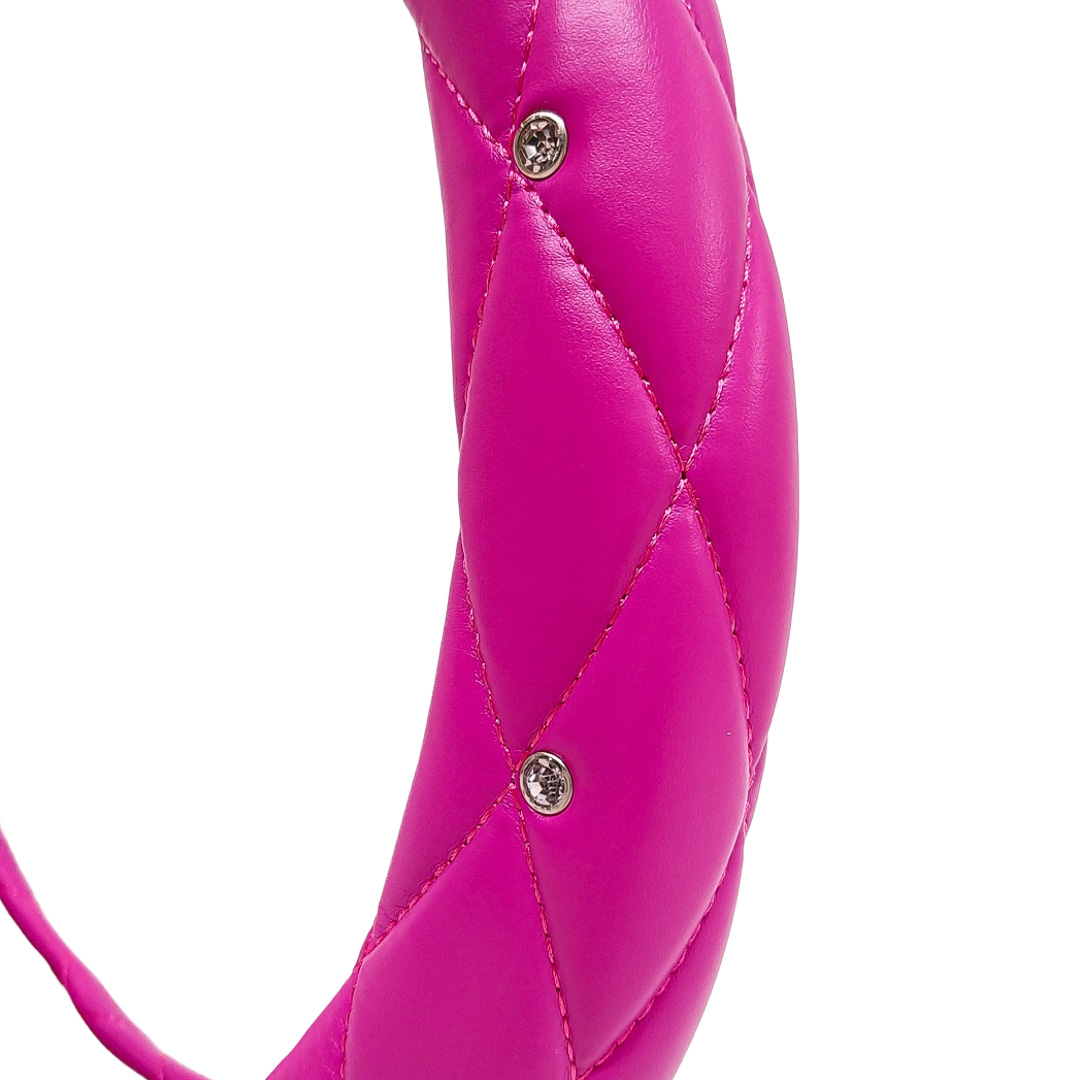 OREGON CUBRE VOLANTE 38CM CUERINA ROSA COSTURA EN ROMBOS - Imagen 3